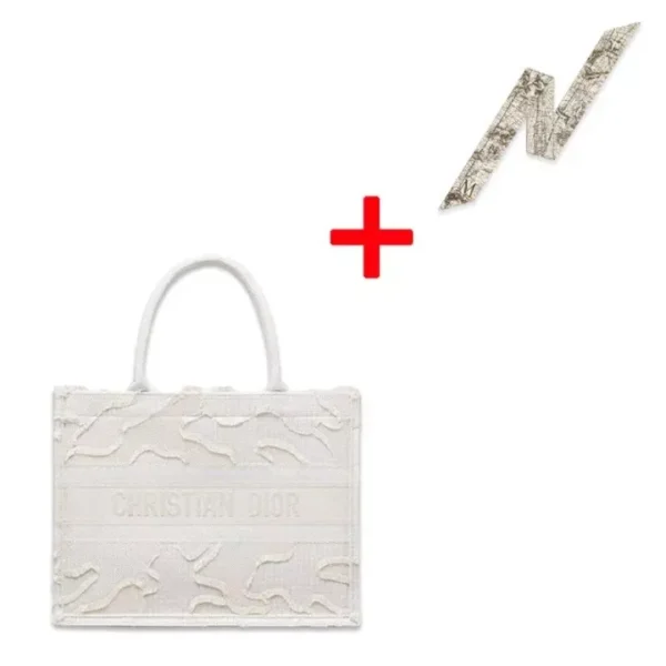 DIOR BOOK TOTE Small Bag Camouflage Embroidered