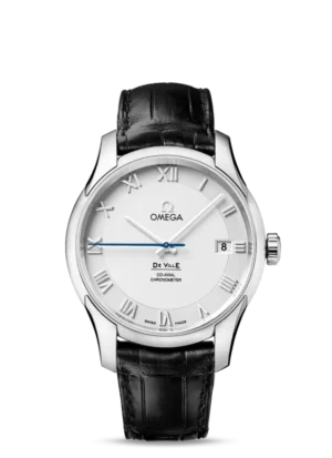 Stainless steel and leather strap 431.13.41.21.02.001