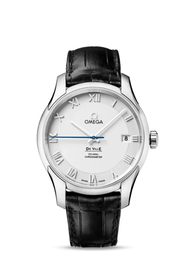 Stainless steel and leather strap 431.13.41.21.02.001