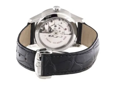 Stainless steel and leather strap 431.13.41.21.02.001